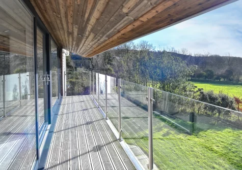 The first floor balcony at Ty Nant, Llaniestyn