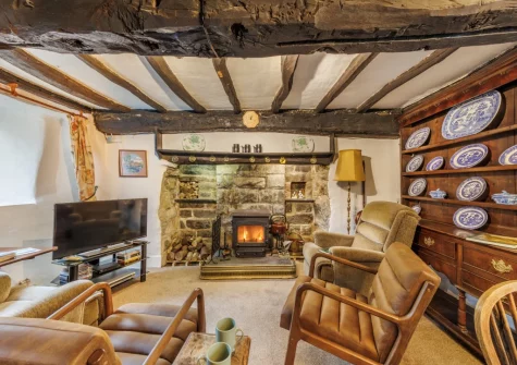 The living area at Ty'n Lon Isaf, Bontddu