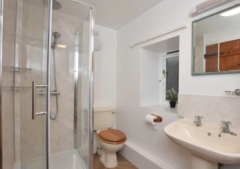 The shower room at Ty'n Lon Isaf, Bontddu