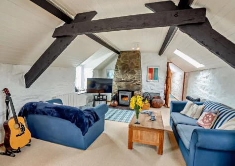 The living room at Ty'n Y Mur Cottage, Abersoch