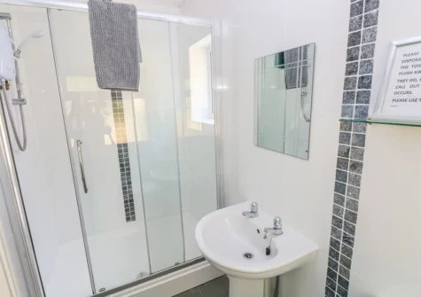 The shower room at Valley Grove 8, Pentlepoir