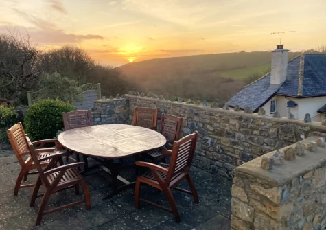 The patio, barbecue & alfresco dining area at Valley View, Manorbier
