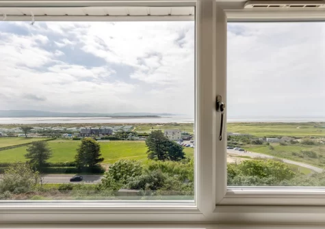 The view from the kitchen at Vista Sol, Aberdovey