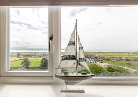 The view from bedroom #1 at Vista Sol, Aberdovey