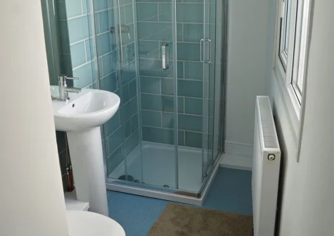 The shower room at Whistler House, Tenby