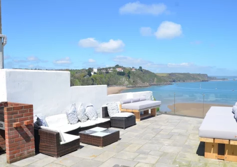 The barbecue area & patio at Whistler House, Tenby