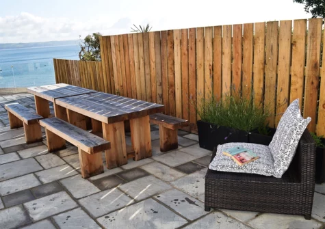 The alfresco dining area at Whistler House, Tenby