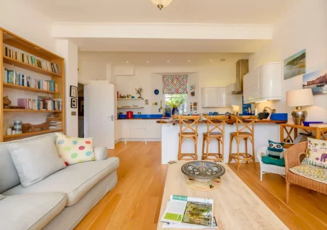 The living & breakfast bar dining area at Whitesands, Tenby
