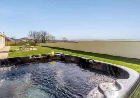 The hot tub & enclosed garden at Wilwin, Maenclochog