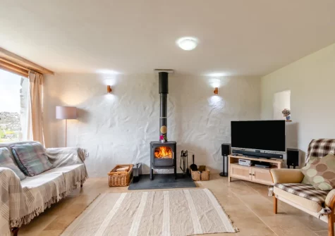 The living room at Workshop Cottage, Trefasser