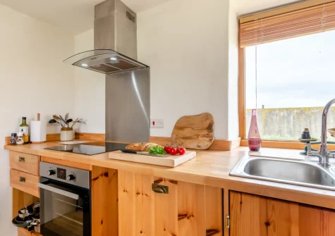 The kitchen at Workshop Cottage, Trefasser