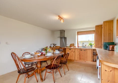 The kitchen & dining area at Workshop Cottage, Trefasser