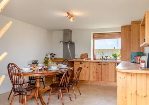 The kitchen & dining area at Workshop Cottage, Trefasser