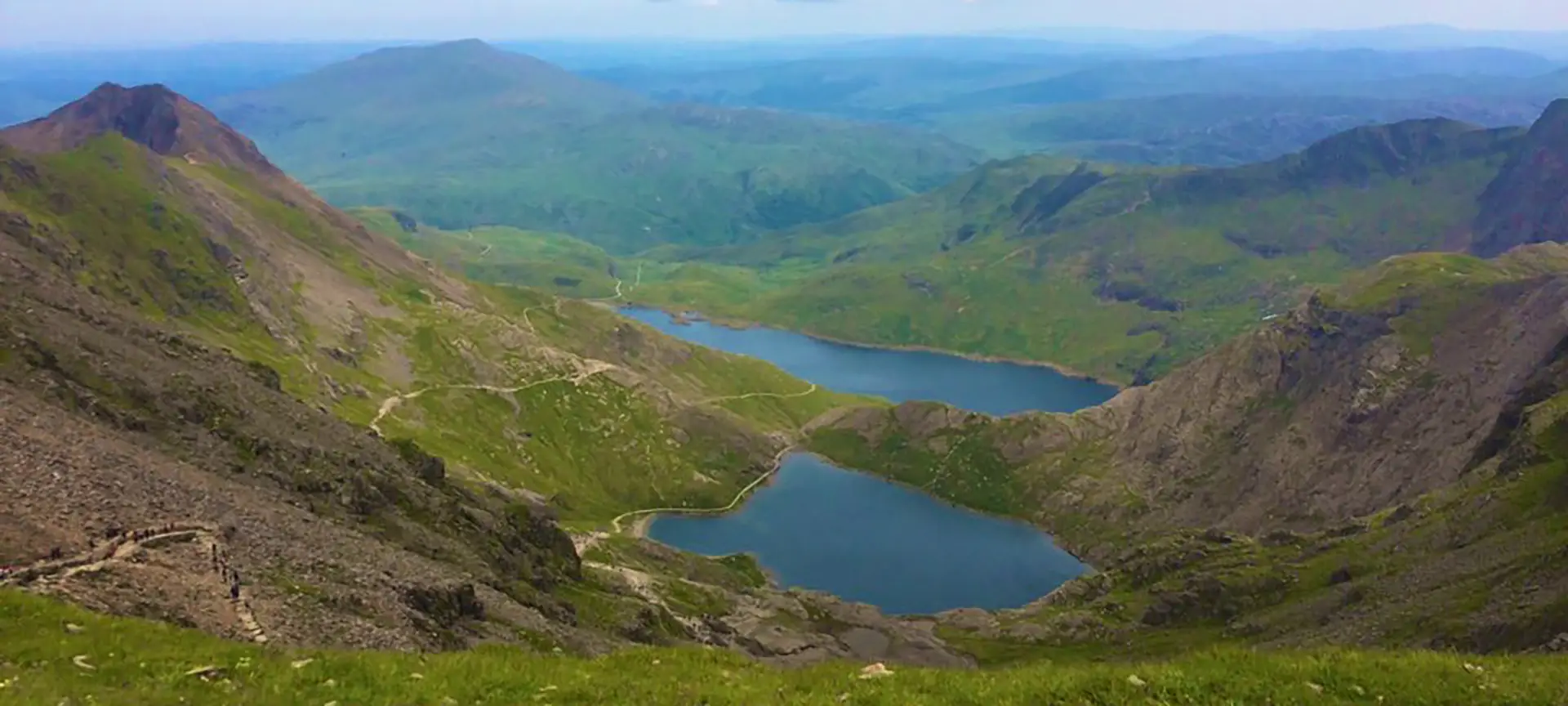 The view from the top of Mount Snowdon taking in the sight of the lake Llyn Llydaw has been named the best view in Britain. The picturesque landscape topped a poll of more than 2,500 people, beating the Three Sisters mountains in Scotland and Stonehenge in Wiltshire to the top spot.