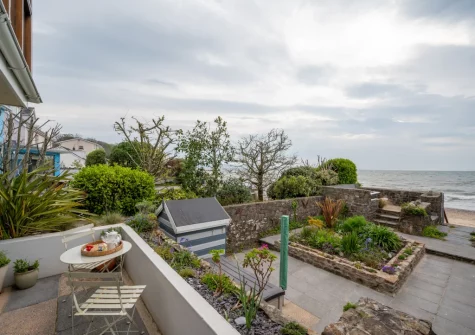 The terrace & outdoor sitting area at Wren Cottage, Saundersfoot