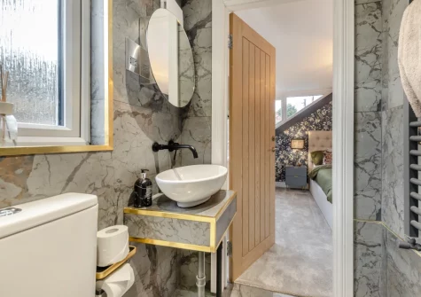 Bedroom #2 & en-suite shower room at Y Llanw, Milford Haven