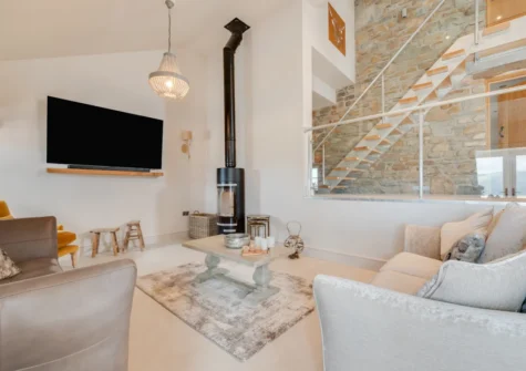 The living room at Ynys Cadno, Trawsfynydd