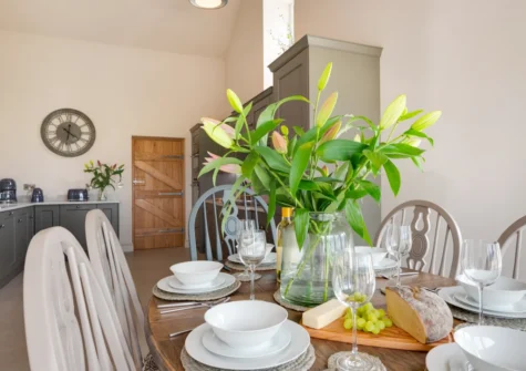 The dining area at Ynys Cadno, Trawsfynydd